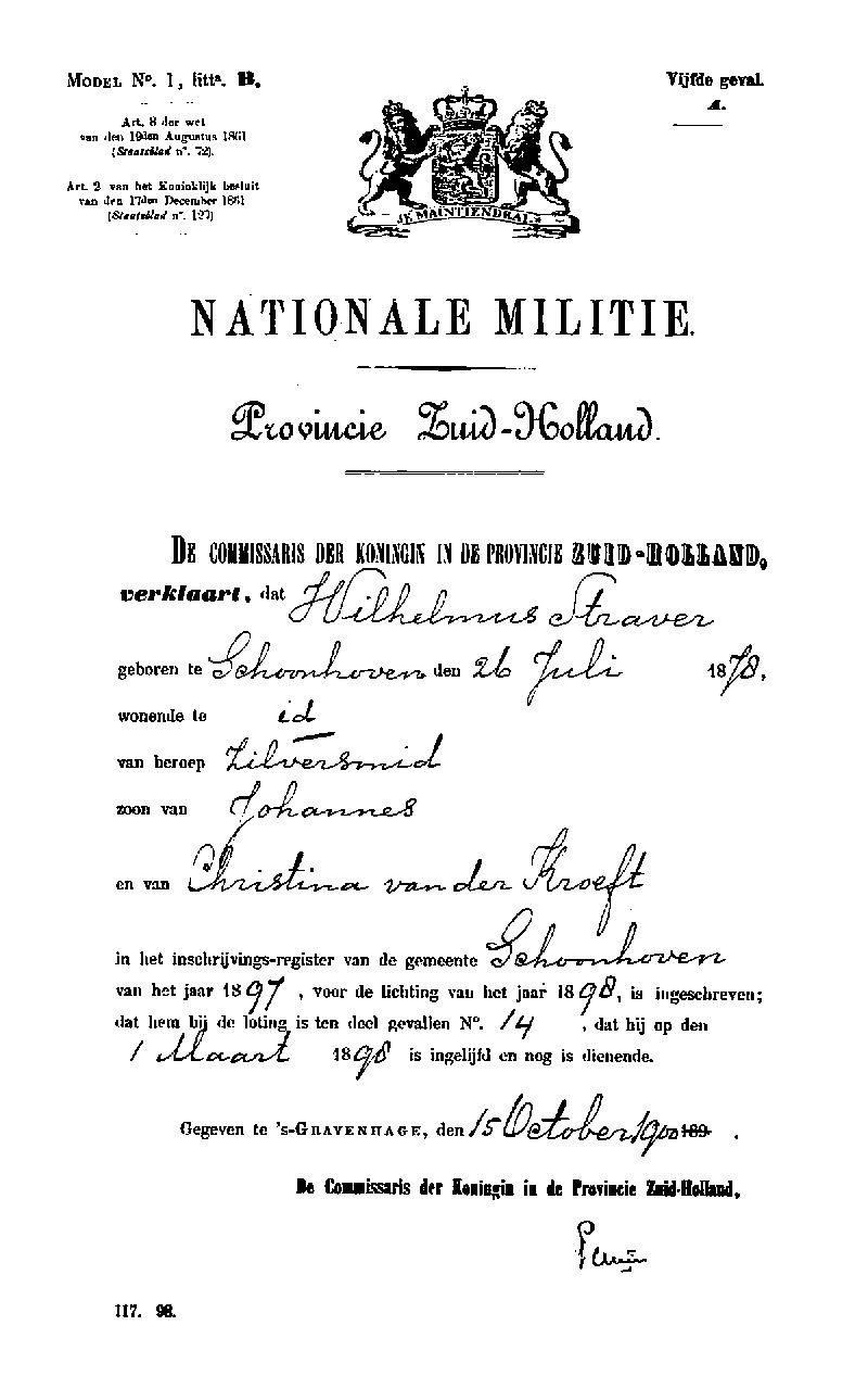 19001015 NatMil Wilhelmus zv J Straver - C vd Kroef